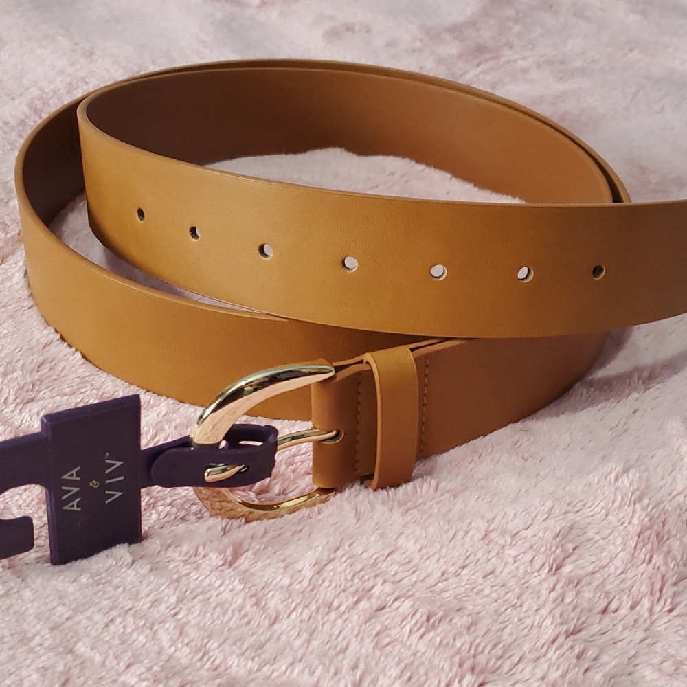 Ava & Viv 4X Light Brown And Gold Belt